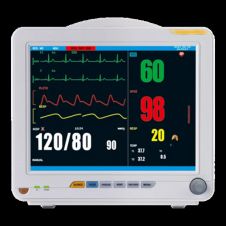 touchscreen displaying ECG, SpO₂, NIBP and trend data